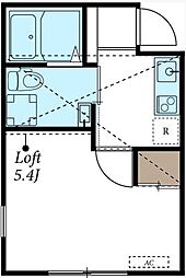 小田急小田原線 鶴川駅 徒歩7分の賃貸アパート 1階1Kの間取り