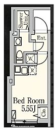 AGRATIO品川大井 ワンルームの間取図画像