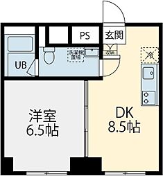 桜プレイス大岡山 1DKの間取図画像