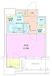 RBM築地レジデンス 11階1Kの間取り