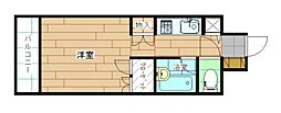 白藤ビル ワンルームの間取図画像