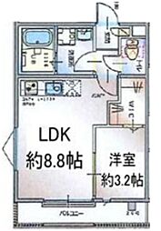 リーヴェル新小岩プレミオ 1階1LDKの間取り