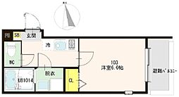 ハーモニーテラス梅島VIII 1Kの間取図画像