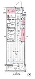 プレール・ドゥーク押上3 1Kの間取図画像