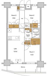 RJRプレシア東十条ガーデン 10階3LDKの間取り