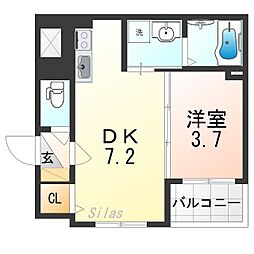 F Normalis SEAM 2階1DKの間取り