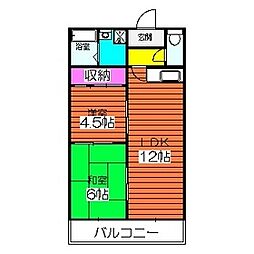 東栄マンション 2LDKの間取図画像