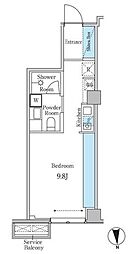 ゲートヒル東京 2階ワンルームの間取り