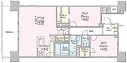 HARUMIFLAGPARKVILLAGEA棟 2LDKの間取図画像