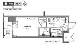 プラウドフラット隅田リバーサイド 10階1Kの間取り