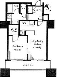 東京ツインパークスレフトウィング 1LDKの間取図画像