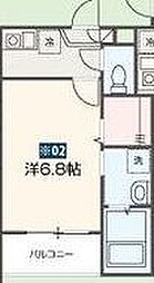 Forest Park Hills 3階1Kの間取り