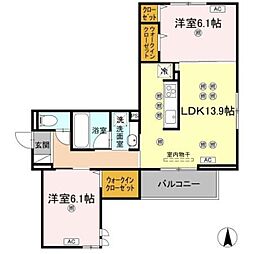 GraceCourt 2LDKの間取図画像