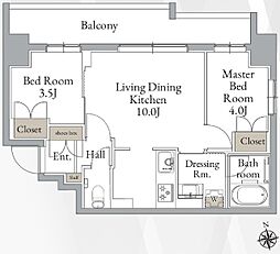 ライブカーサ高円寺 5階2LDKの間取り