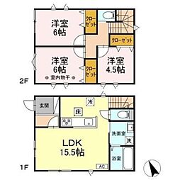 (仮称)あきる野市平沢　戸建貸家　B 3LDKの間取り