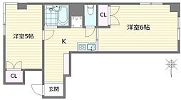 グリーンヒル中井 1階2Kの間取り