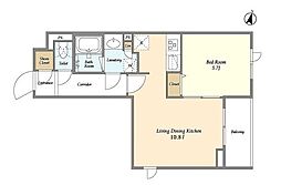 サニバス飯田橋 4階1LDKの間取り