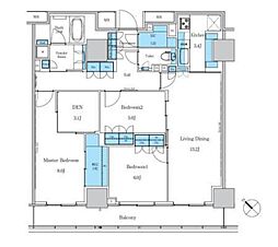 パークアクシス滝野川ラ ブリーズ 15階3SLDKの間取り