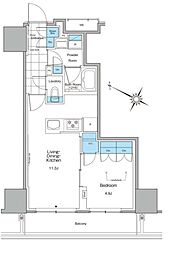 ルフォンプログレ北新宿 1LDKの間取図画像
