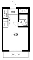 東京メトロ副都心線 要町駅 徒歩8分の賃貸マンション 2階ワンルームの間取り