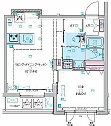 ジェノヴィア東向島3スカイガーデン 1LDKの間取図画像