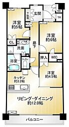 プレミスト井荻 2階3LDKの間取り
