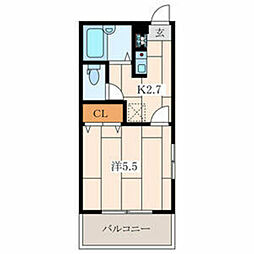 ピュアハイム 1Kの間取図画像