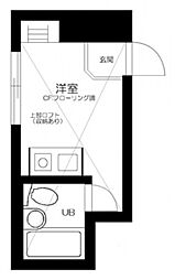 京王井の頭線 駒場東大前駅 徒歩4分の賃貸アパート 2階ワンルームの間取り