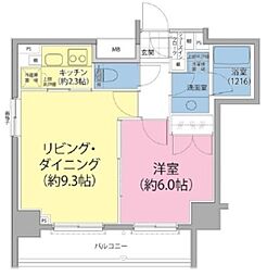 PARKHABIO東向島 1LDKの間取図画像