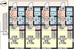 プリシナール聖蹟桜ヶ丘 2階1Kの間取り