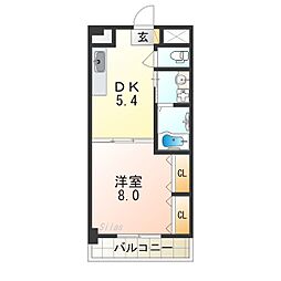 イーストコーストヴィラ 1DKの間取図画像
