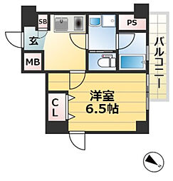 キューブコート 1Kの間取図画像