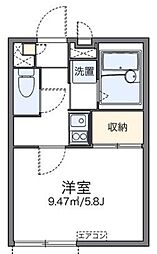 レオパレスヴァンベールII 1階1Kの間取り