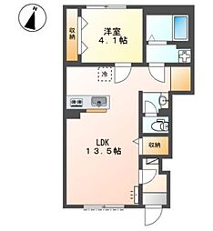 レオ グランツ 2 1LDKの間取図画像