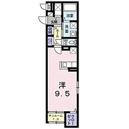 トレス中田 1Kの間取図画像