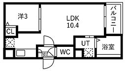 Jack nishikananoiI 1LDKの間取図画像