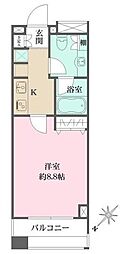 西新宿VIPROYAL 1Kの間取図画像
