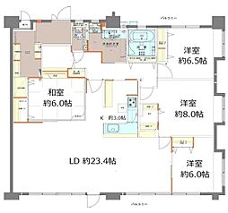 エマーレ南浦和 6階4LDKの間取り