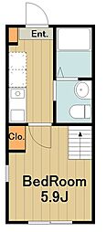 KBCシティヒルズ 1Kの間取図画像