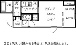ZESTY戸越銀座 1DKの間取図画像