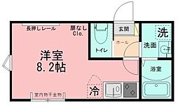 カーサ・ソラティオ東橋本 ワンルームの間取図画像