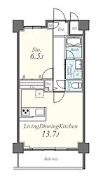 ボン　ソレイユ 2階1LDKの間取り