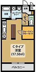 楓 ワンルームの間取図画像