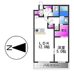 casa felice 4階1LDKの間取り