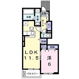ヴィラアトモス 1LDKの間取図画像