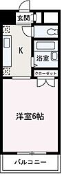 セゾンハイツ 1Kの間取図画像