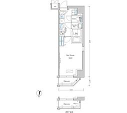 アーバネックス清澄白河II　ＥＡＳＴ棟 2階1Kの間取り
