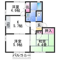 フォーレス相谷 3Kの間取図画像