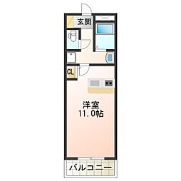 JR阪和線 信太山駅 徒歩1分の賃貸マンション 7階ワンルームの間取り