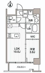 シーズンフラッツ両国サウス 6階1LDKの間取り